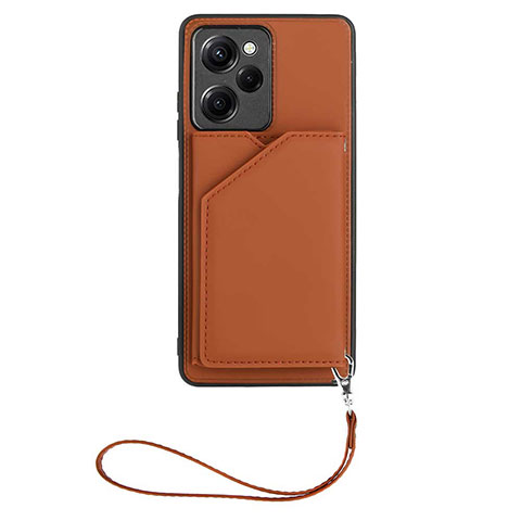 Funda Lujo Cuero Carcasa YB2 para Xiaomi Redmi Note 12 Pro Speed 5G Marron