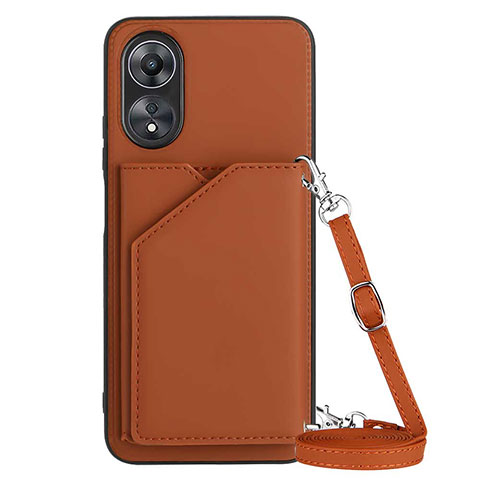 Funda Lujo Cuero Carcasa YB3 para Oppo A17 Marron