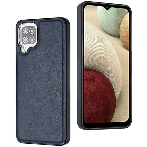 Funda Lujo Cuero Carcasa YB3 para Samsung Galaxy A12 Nacho Azul