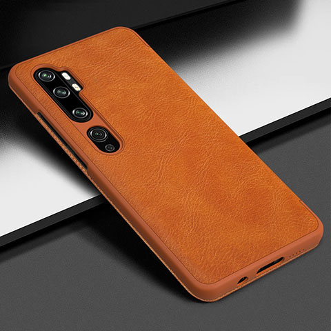 Funda Lujo Cuero Carcasa Z01 para Xiaomi Mi Note 10 Pro Naranja