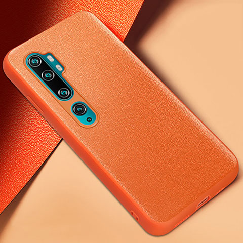 Funda Lujo Cuero Carcasa Z02 para Xiaomi Mi Note 10 Naranja