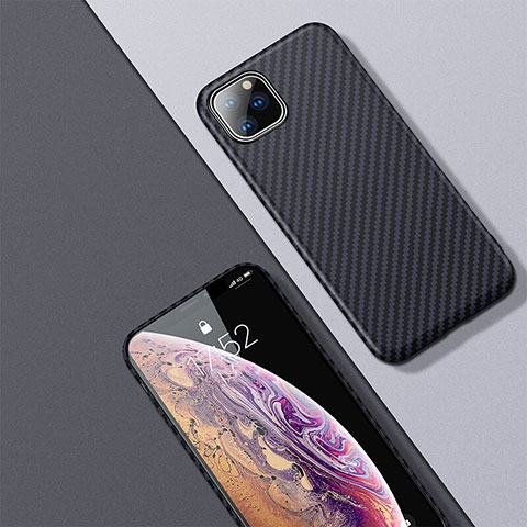 Funda Lujo Fibra de Carbon Carcasa Twill para Apple iPhone 11 Pro Max Negro