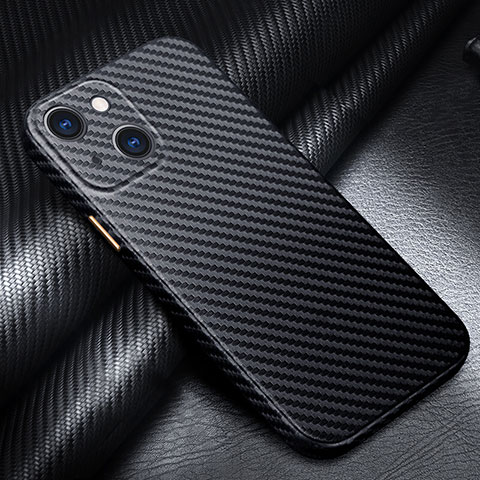 Funda Lujo Fibra de Carbon Carcasa Twill para Apple iPhone 13 Mini Negro