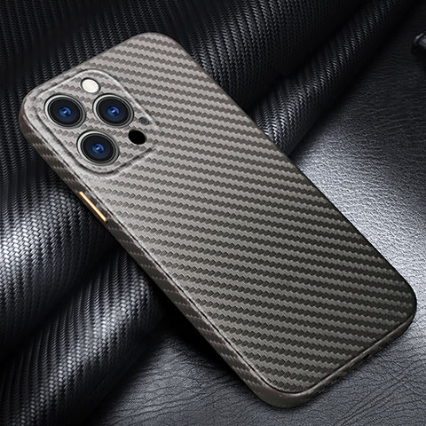 Funda Lujo Fibra de Carbon Carcasa Twill para Apple iPhone 13 Pro Max Gris