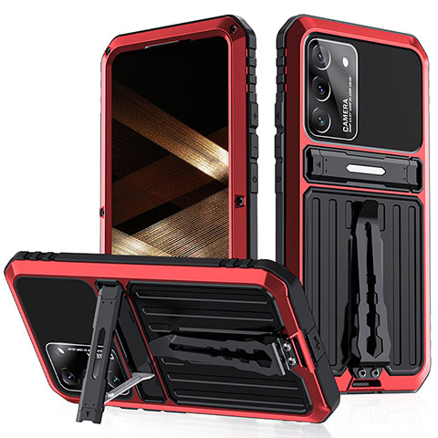 Funda Lujo Marco de Aluminio Carcasa 360 Grados LK1 para Samsung Galaxy S22 5G Rojo