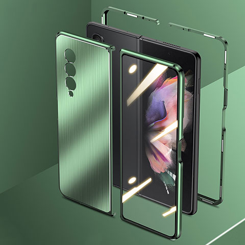 Funda Lujo Marco de Aluminio Carcasa 360 Grados para Samsung Galaxy Z Fold4 5G Verde