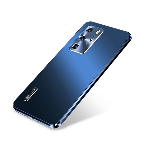 Funda Lujo Marco de Aluminio Carcasa A01 para Huawei P40 Pro Azul