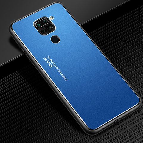 Funda Lujo Marco de Aluminio Carcasa C01 para Xiaomi Redmi Note 9 Azul