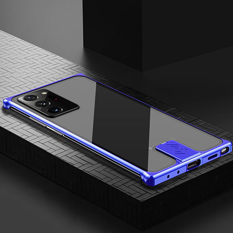 Funda Lujo Marco de Aluminio Carcasa LK1 para Samsung Galaxy Note 20 Ultra 5G Azul