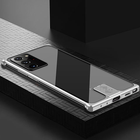 Funda Lujo Marco de Aluminio Carcasa LK1 para Samsung Galaxy Note 20 Ultra 5G Plata