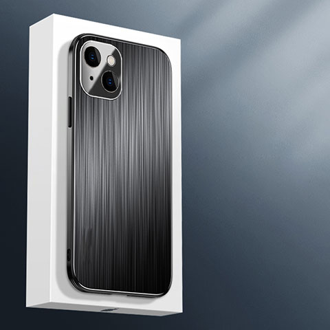 Funda Lujo Marco de Aluminio Carcasa M01 para Apple iPhone 13 Negro