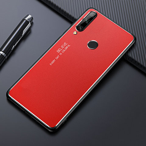 Funda Lujo Marco de Aluminio Carcasa M01 para Huawei Enjoy 10 Plus Rojo