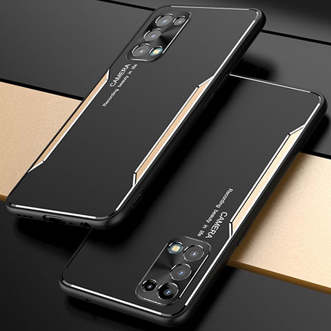 Funda Lujo Marco de Aluminio Carcasa M01 para Oppo Reno5 Pro 5G Oro