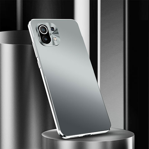 Funda Lujo Marco de Aluminio Carcasa M01 para Xiaomi Mi 11 5G Plata