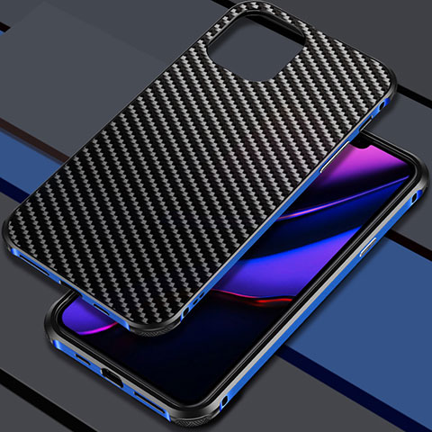 Funda Lujo Marco de Aluminio Carcasa M02 para Apple iPhone 11 Pro Azul