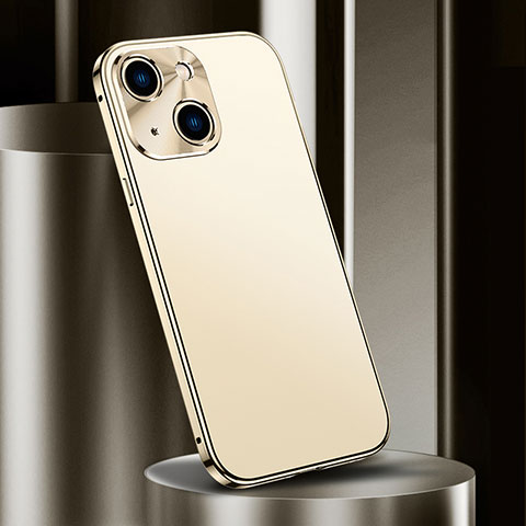 Funda Lujo Marco de Aluminio Carcasa M02 para Apple iPhone 13 Mini Oro