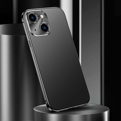 Funda Lujo Marco de Aluminio Carcasa M02 para Apple iPhone 14 Plus Negro
