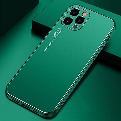 Funda Lujo Marco de Aluminio Carcasa M04 para Apple iPhone 15 Pro Verde