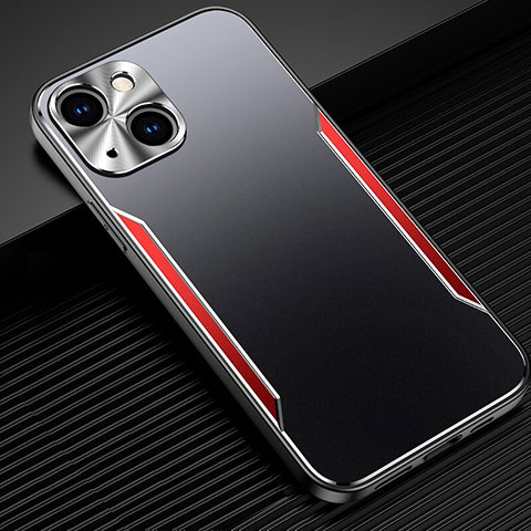 Funda Lujo Marco de Aluminio Carcasa M05 para Apple iPhone 13 Mini Rojo