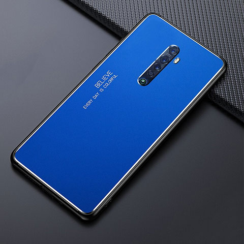 Funda Lujo Marco de Aluminio Carcasa M05 para Oppo Reno2 Azul