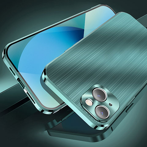 Funda Lujo Marco de Aluminio Carcasa M06 para Apple iPhone 13 Mini Verde