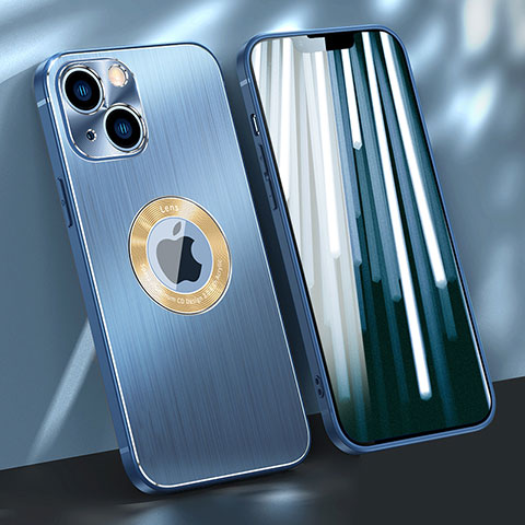 Funda Lujo Marco de Aluminio Carcasa M08 para Apple iPhone 13 Mini Azul