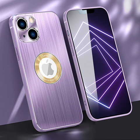 Funda Lujo Marco de Aluminio Carcasa M08 para Apple iPhone 13 Mini Morado