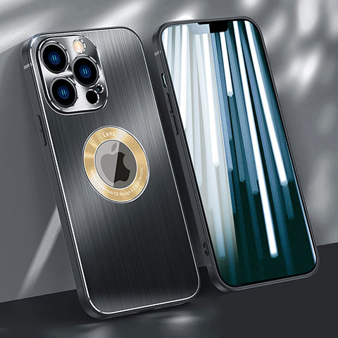Funda Lujo Marco de Aluminio Carcasa M08 para Apple iPhone 13 Pro Negro