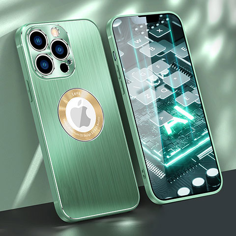 Funda Lujo Marco de Aluminio Carcasa M08 para Apple iPhone 13 Pro Verde