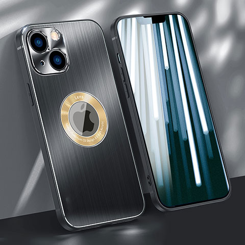 Funda Lujo Marco de Aluminio Carcasa M08 para Apple iPhone 14 Plus Negro