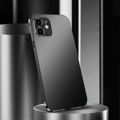 Funda Lujo Marco de Aluminio Carcasa N01 para Apple iPhone 12 Negro