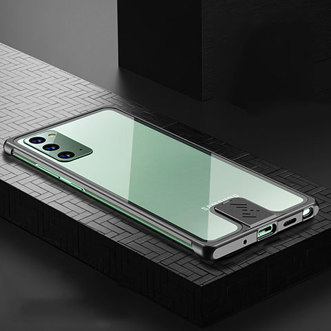 Funda Lujo Marco de Aluminio Carcasa N03 para Samsung Galaxy Note 20 5G Negro