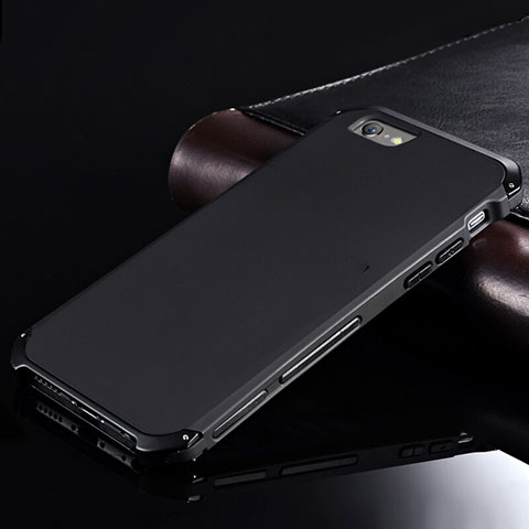Funda Lujo Marco de Aluminio Carcasa para Apple iPhone 6S Plus Negro