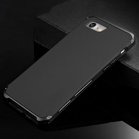 Funda Lujo Marco de Aluminio Carcasa para Apple iPhone 7 Negro