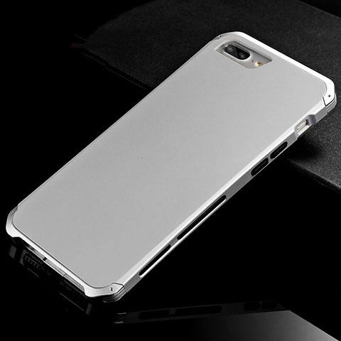 Funda Lujo Marco de Aluminio Carcasa para Apple iPhone 8 Plus Plata