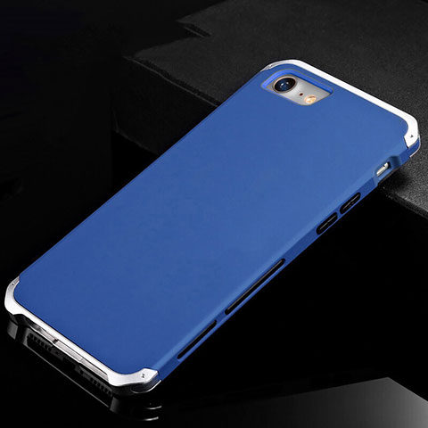 Funda Lujo Marco de Aluminio Carcasa para Apple iPhone SE (2020) Azul