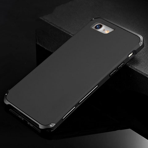 Funda Lujo Marco de Aluminio Carcasa para Apple iPhone SE (2020) Negro