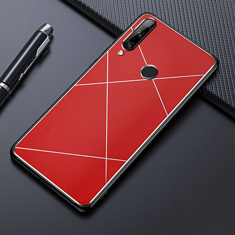 Funda Lujo Marco de Aluminio Carcasa para Huawei Enjoy 10 Plus Rojo