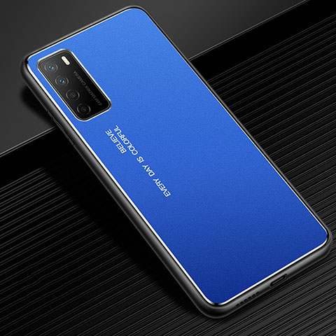 Funda Lujo Marco de Aluminio Carcasa para Huawei Honor Play4 5G Azul
