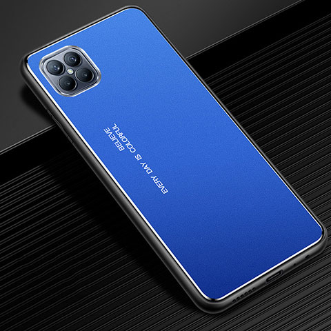 Funda Lujo Marco de Aluminio Carcasa para Huawei Nova 8 SE 5G Azul