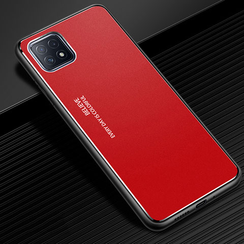 Funda Lujo Marco de Aluminio Carcasa para Oppo A73 5G Rojo