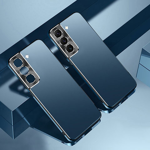 Funda Lujo Marco de Aluminio Carcasa para Samsung Galaxy S21 FE 5G Azul