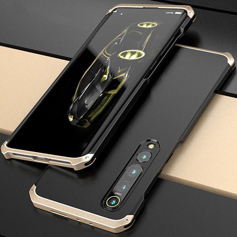 Funda Lujo Marco de Aluminio Carcasa para Xiaomi Mi 10 Pro Oro y Negro