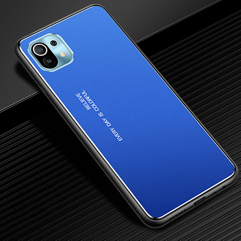 Funda Lujo Marco de Aluminio Carcasa para Xiaomi Mi 11 5G Azul