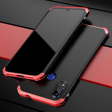 Funda Lujo Marco de Aluminio Carcasa para Xiaomi Redmi Note 7 Pro Rojo y Negro