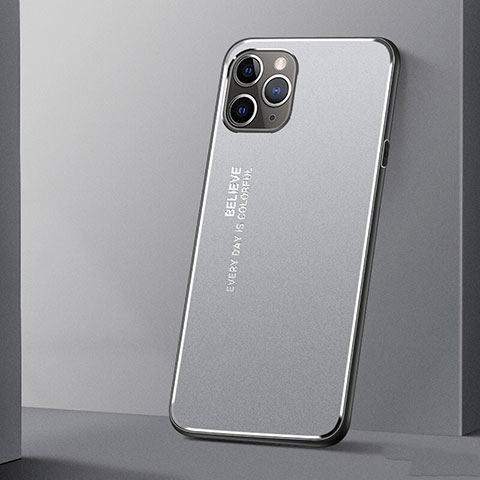 Funda Lujo Marco de Aluminio Carcasa T01 para Apple iPhone 11 Pro Max Plata
