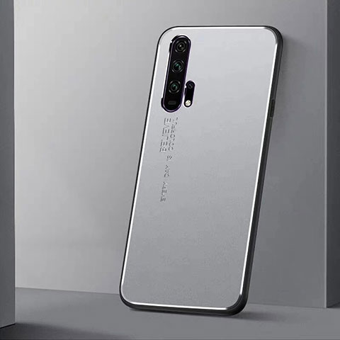 Funda Lujo Marco de Aluminio Carcasa T01 para Huawei Honor 20 Pro Plata