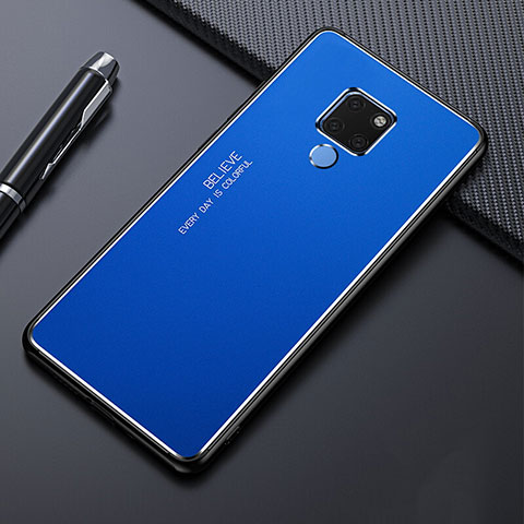 Funda Lujo Marco de Aluminio Carcasa T01 para Huawei Mate 20 Azul