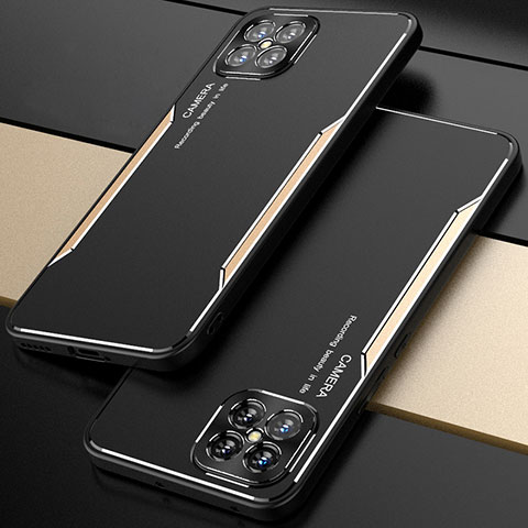 Funda Lujo Marco de Aluminio Carcasa T01 para Huawei Nova 8 SE 5G Oro
