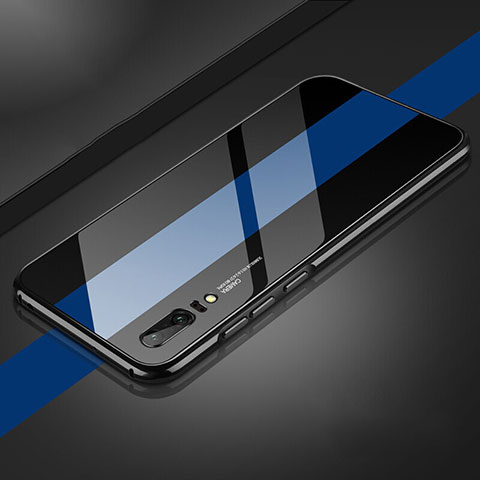 Funda Lujo Marco de Aluminio Carcasa T01 para Huawei P20 Azul